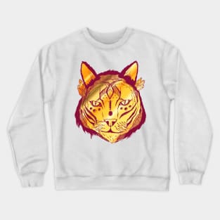 Burgundy Gold Mystical Tribal Cat Crewneck Sweatshirt